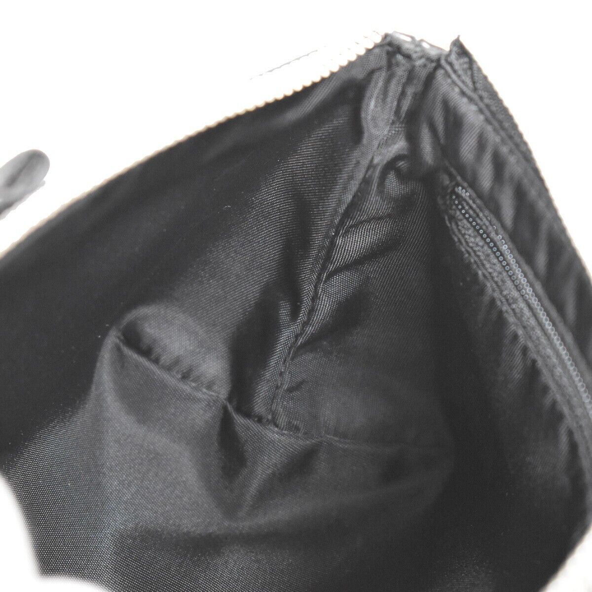 SALVATORE FERRAGAMO Vara Vanity Pouch Case Nylon Patent Leather Black 07GA588