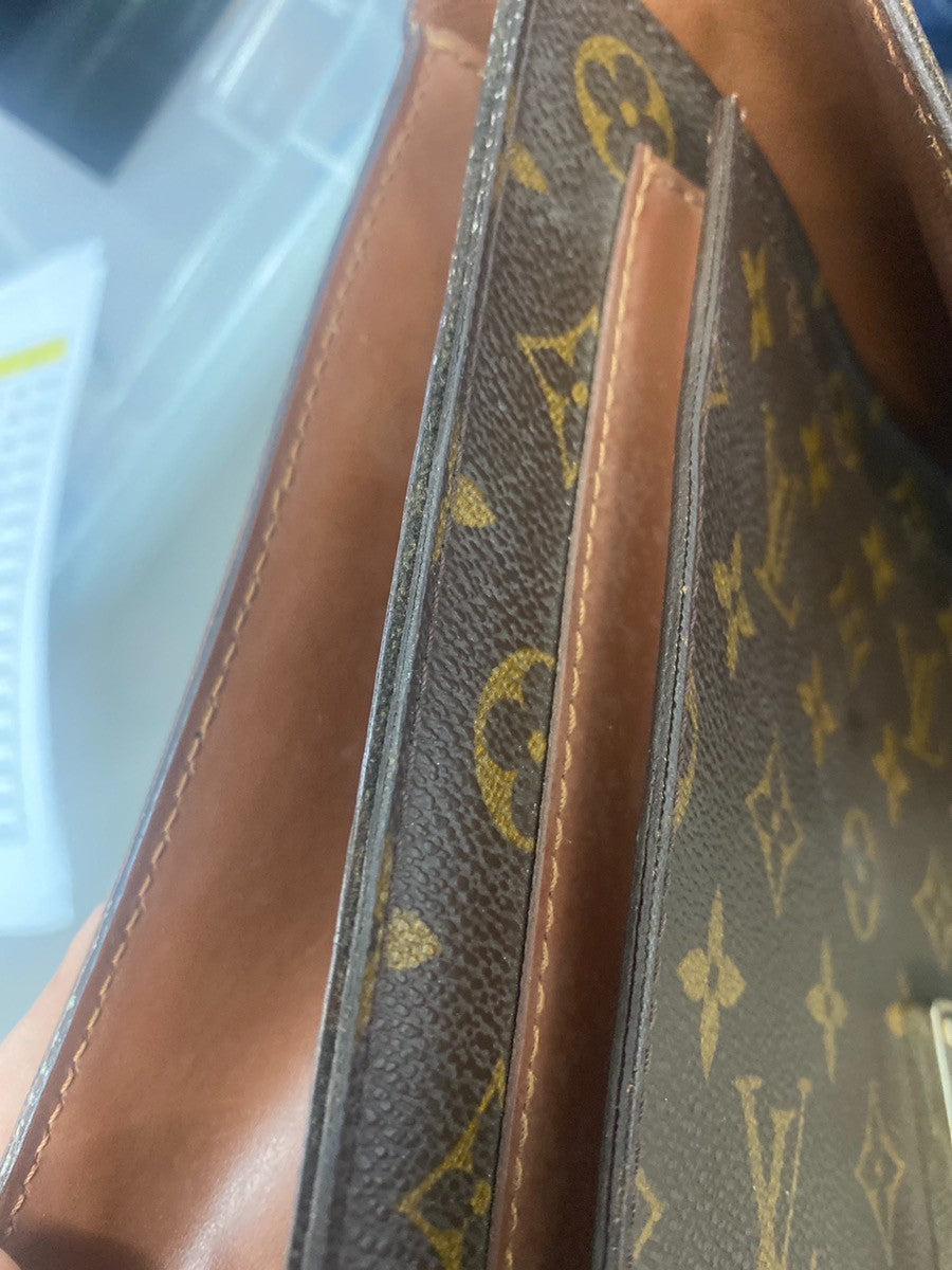 LOUIS VUITTON Monceau 28 Hand Bag Monogram Leather Brown France M51185 39KB573