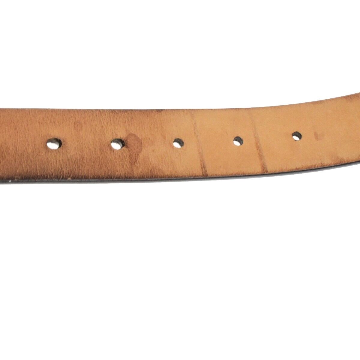 LOUIS VUITTON Logo Ceinture LST Belt Leather Brown Silver M6809 Spain 60EE095