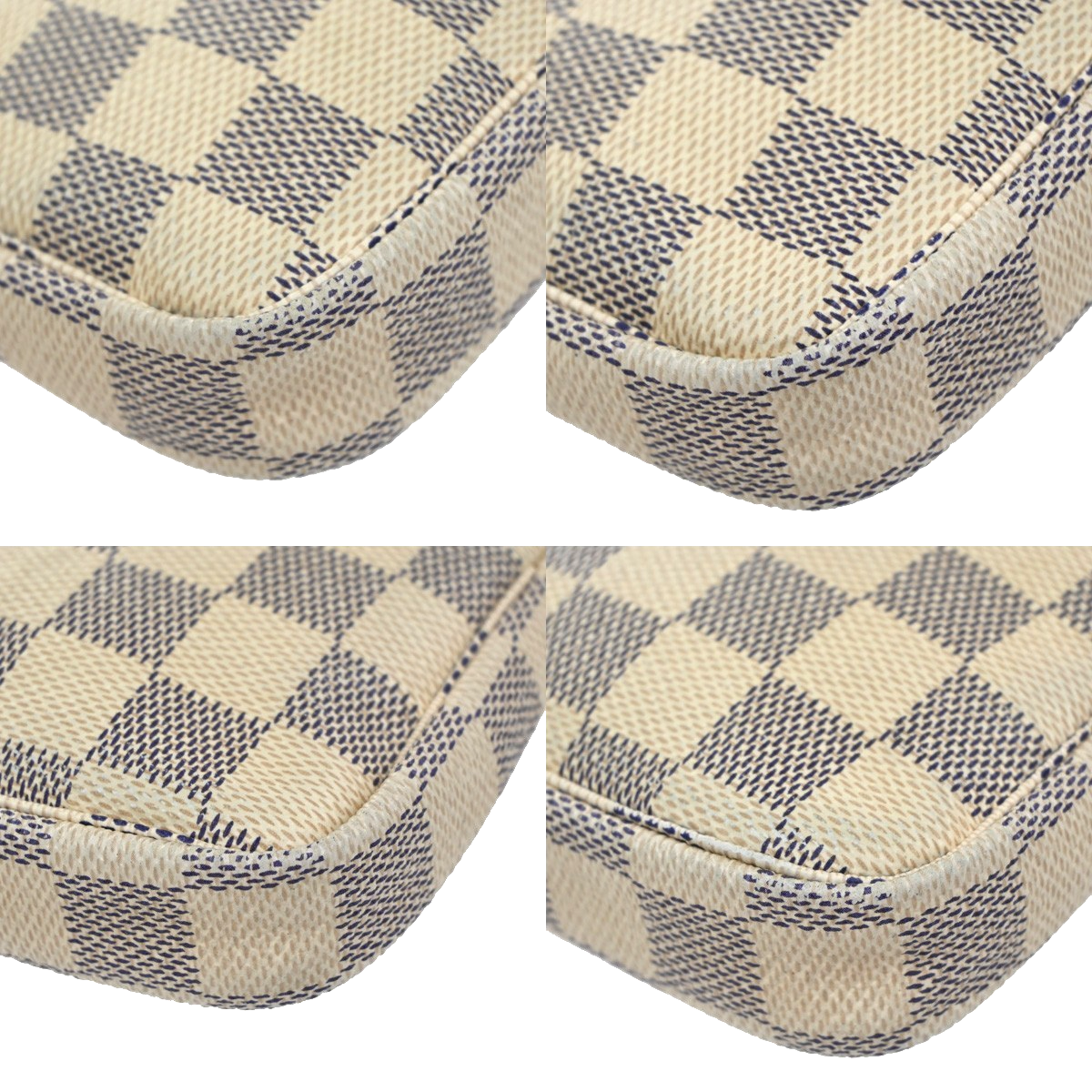 LOUIS VUITTON Mini Pochette Accessoires Hand Bag Damier Azur WE N58010 82YJ213