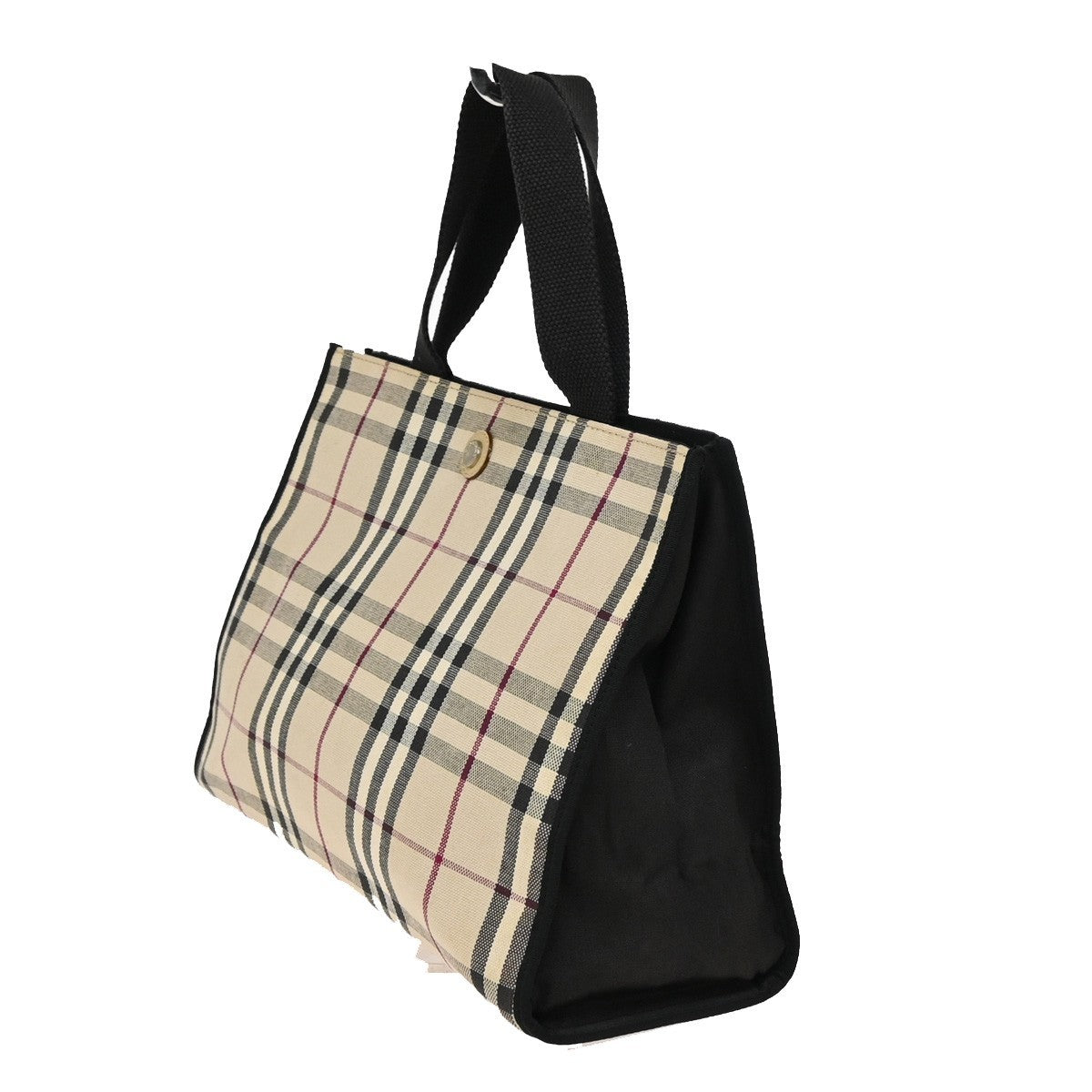 BURBERRY Logo Nova Check Hand Tote Bag Canvas Leather Beige Black 05KA814