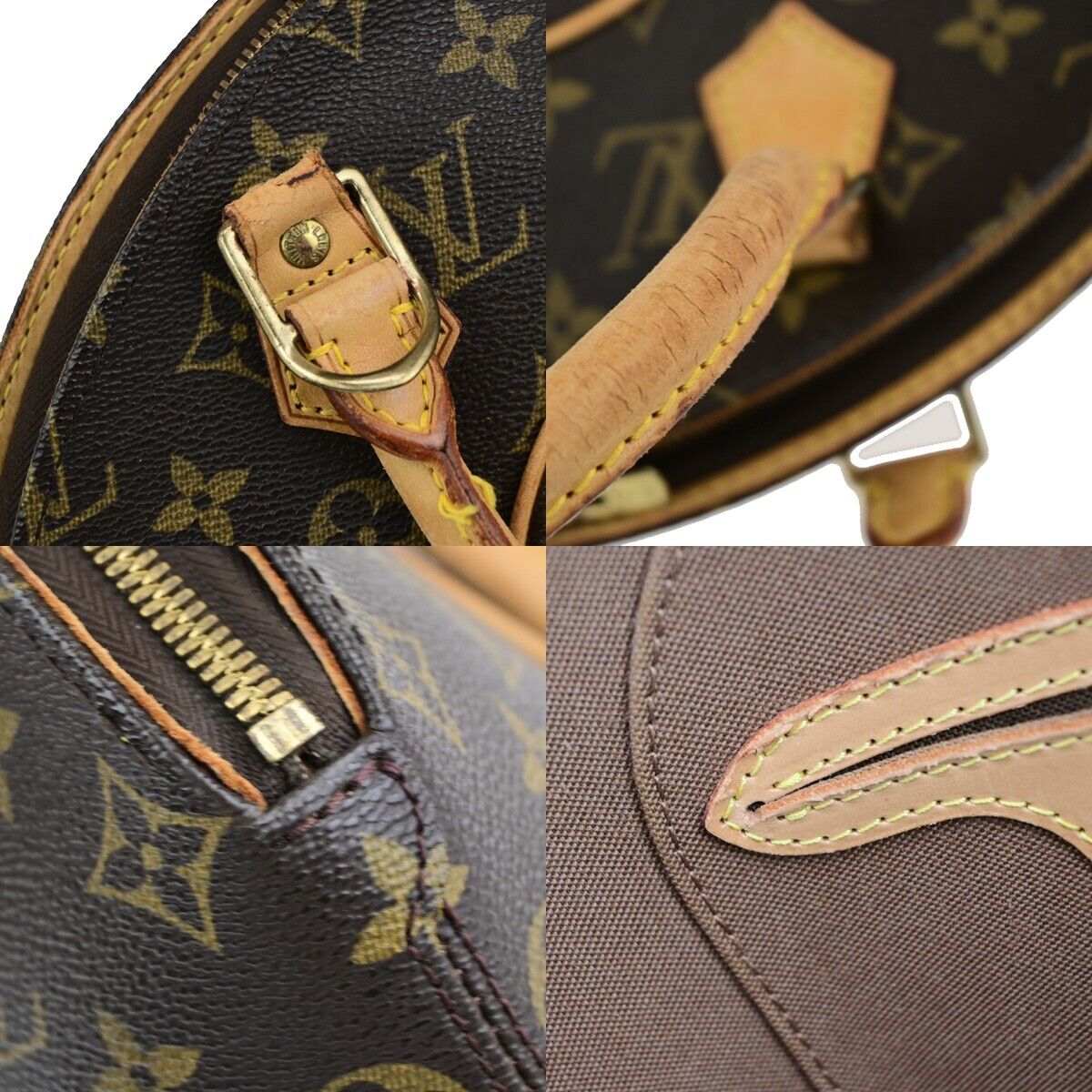 LOUIS VUITTON LV Logo Ellipse PM Hand Bag Monogram Leather Brown M51127 80EC994