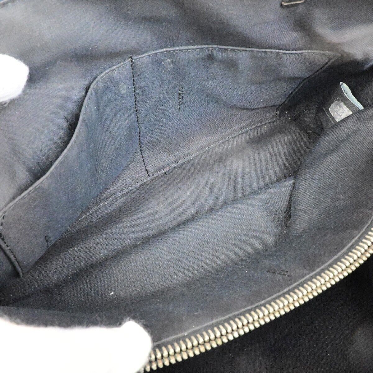 FENDI Logo By The Way 2Way Shoulder Hand Bag Leather Blue Silver Italy 88FB359