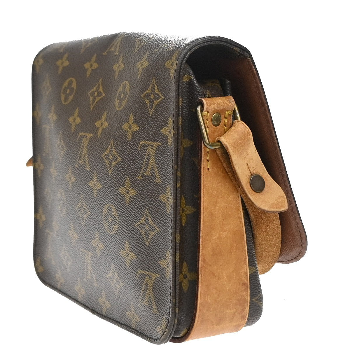 LOUIS VUITTON Cartouchiere MM Shoulder Bag Monogram Leather Brown M51253 32YH991