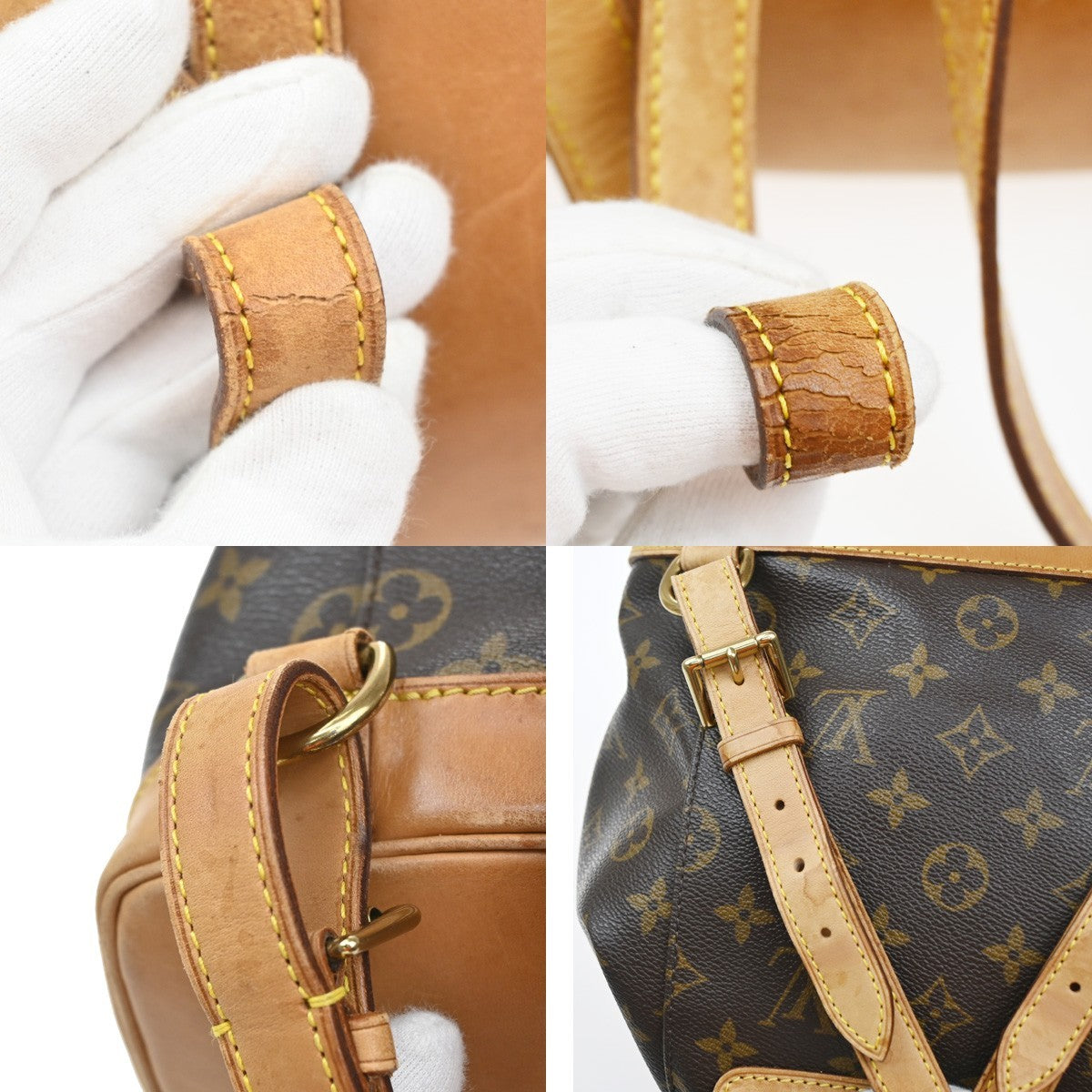 LOUIS VUITTON Montsouris MM Backpack Bag Monogram Leather Brown M51136 11SA090
