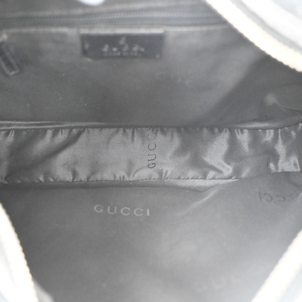 GUCCI Logo GG Pattern Shoulder Hand Bag Canvas Leather Black SHW Italy 34TA703