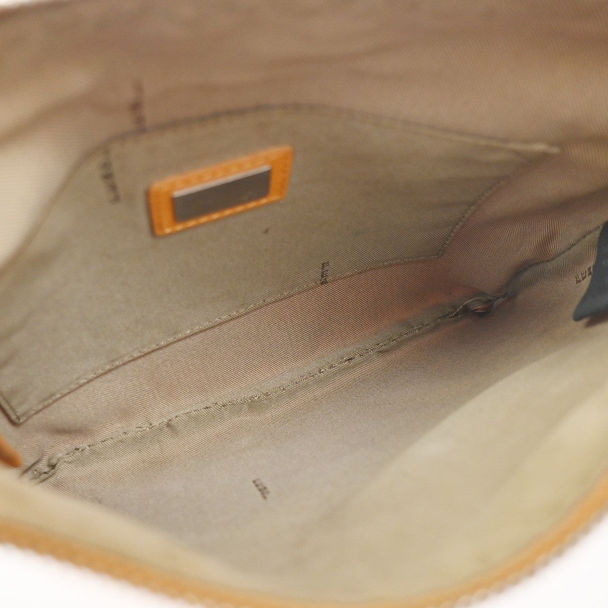 FENDI Zucchino Mini Crossbody Shoulder Bag Canvas Leather Orange Italy 62YH981