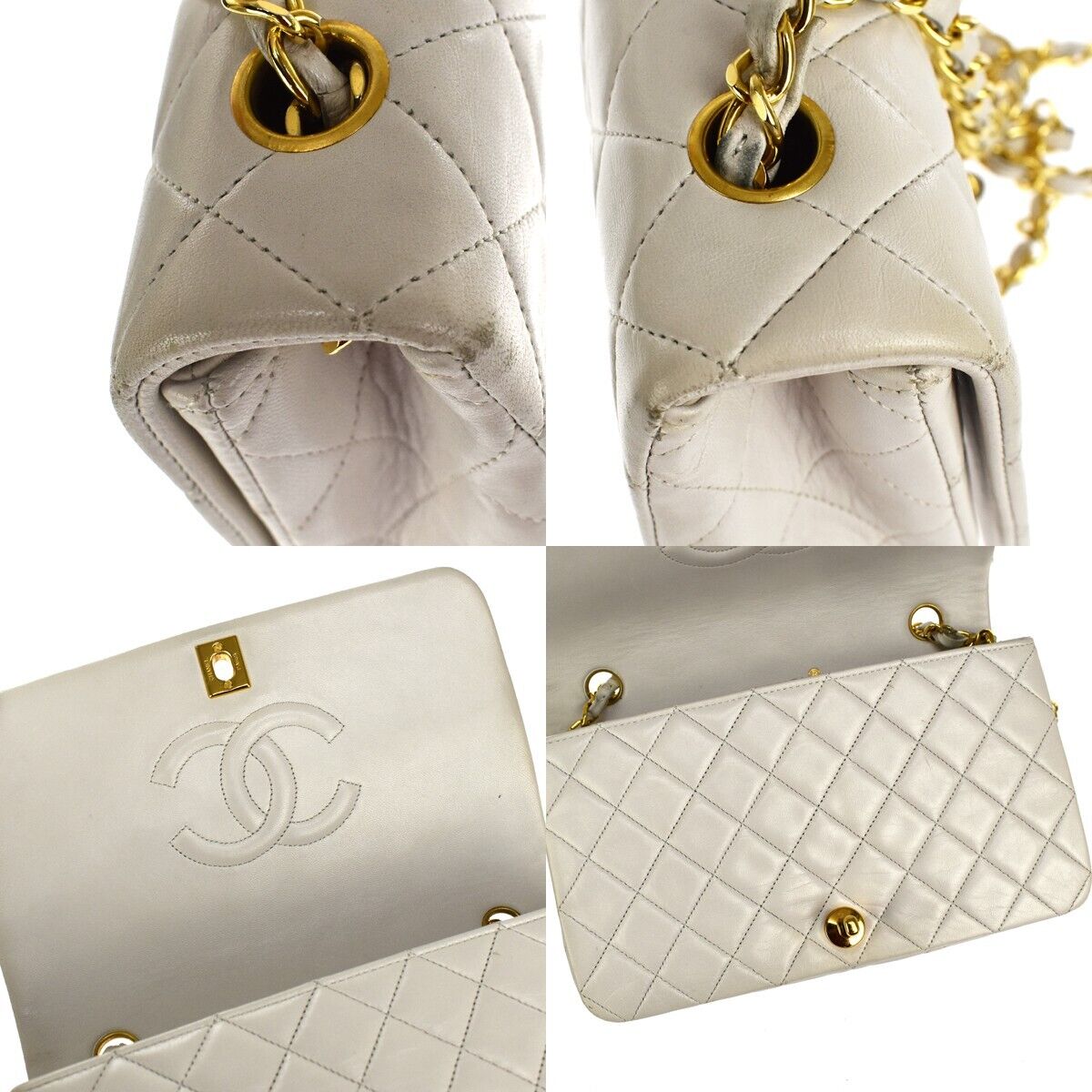 CHANEL CC Full Flap Matelasse 23 Chain Shoulder Bag Leather WE Vintage 373LB987