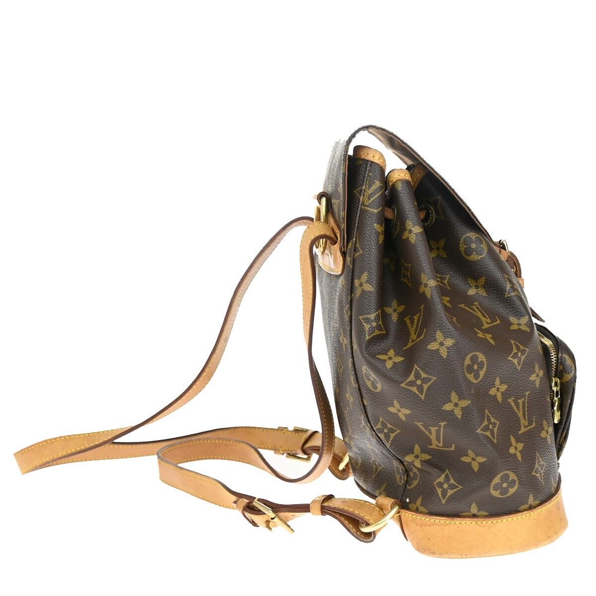 LOUIS VUITTON Montsouris MM Backpack Bag Monogram Leather Brown M51136 13SH732