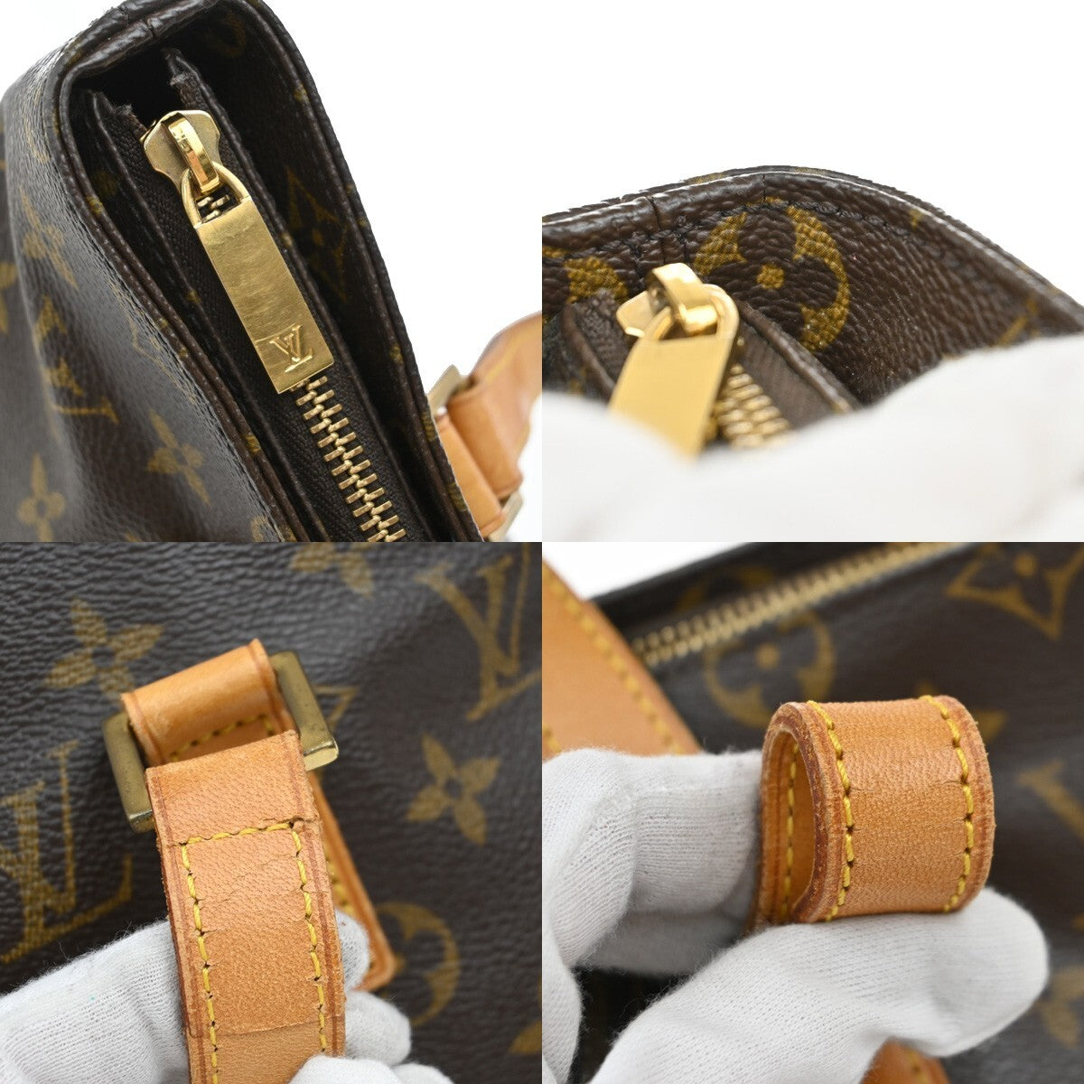 LOUIS VUITTON Cabas Piano Shoulder Bag Monogram Leather Brown M51148 95RF280