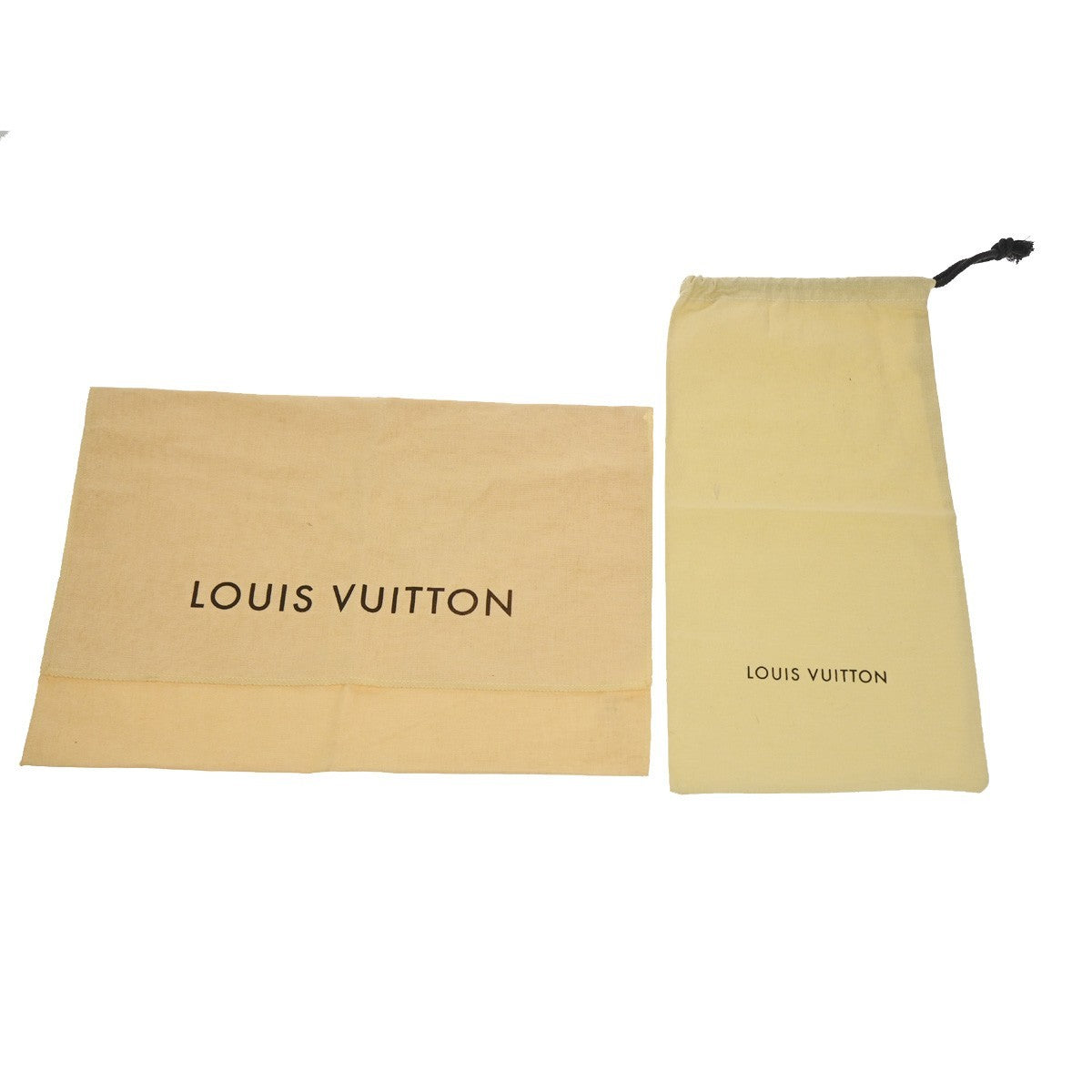 LOUIS VUITTON Logo 10 Set Drawstring Dust Bag Canvas Cotton Beige Brown 09YH867