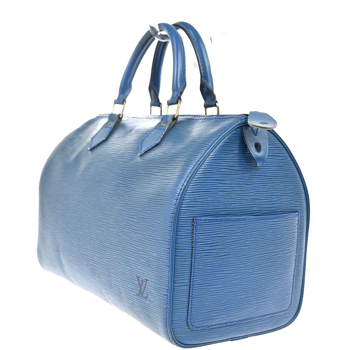 LOUIS VUITTON LV Logo Speedy 30 Travel Hand Bag Epi Leather Blue M43005 77MA226