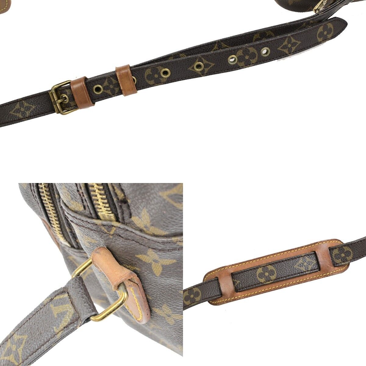LOUIS VUITTON Nile Crossbody Shoulder Bag Monogram Leather Brown M45244 31FB491