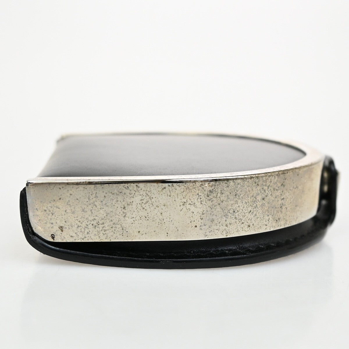 SALVATORE FERRAGAMO Logo Horseshoe Coin Case Wallet Leather Black 07FB645