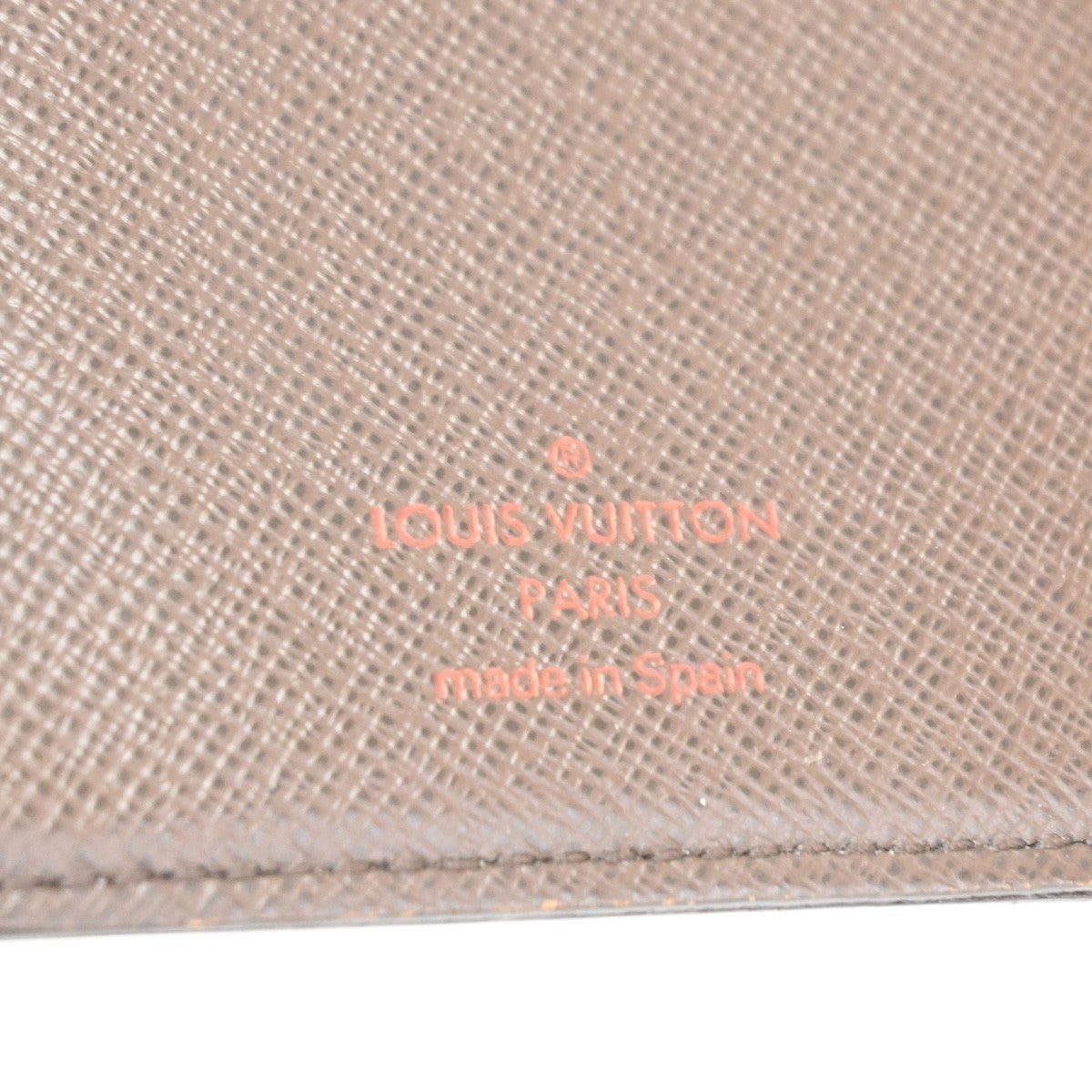 LOUIS VUITTON Agenda Poche Cover Damier Ebene Leather Brown Spain R20703 66KC966