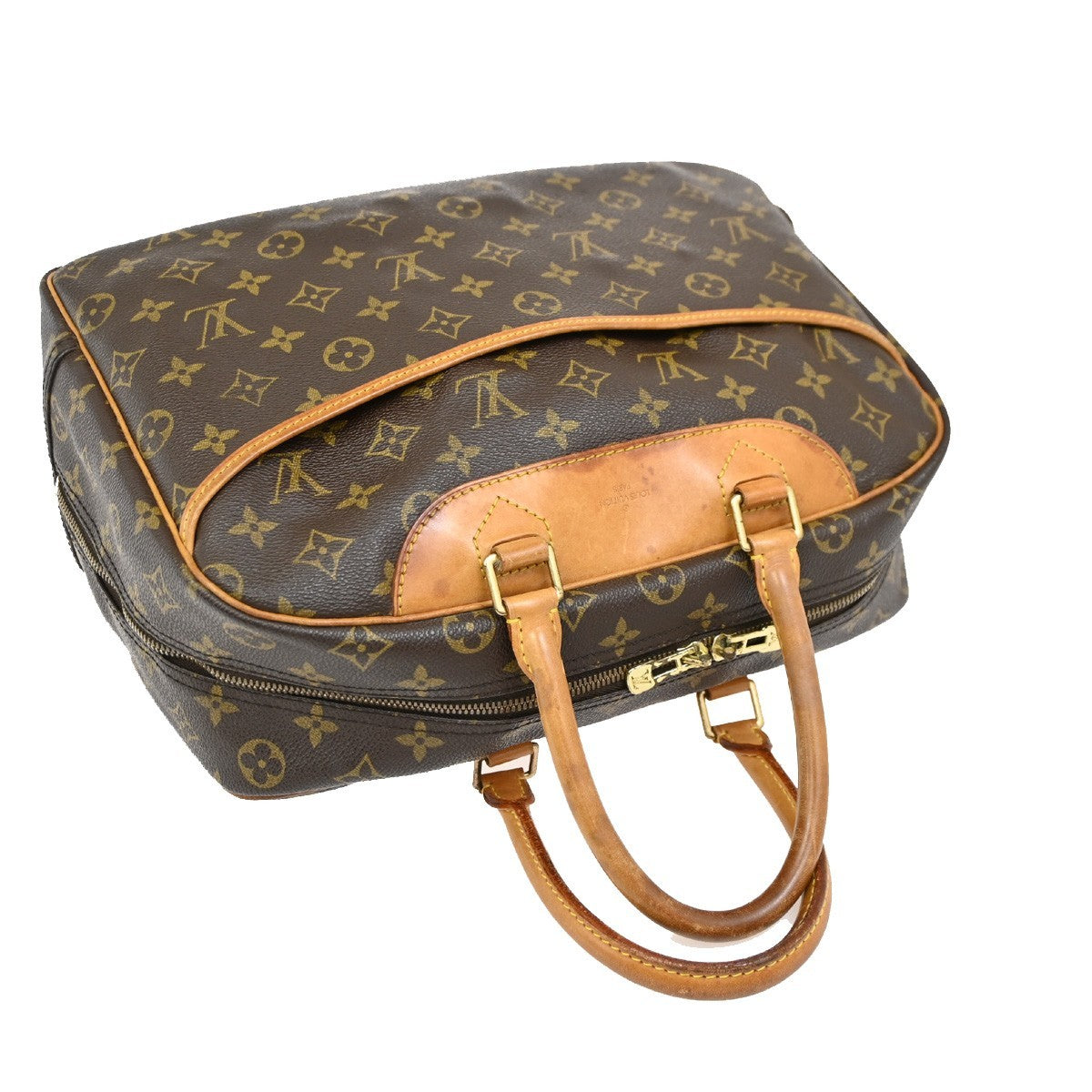 LOUIS VUITTON LV Logo Deauville Hand Bag Monogram Leather Brown M47270 34DA157