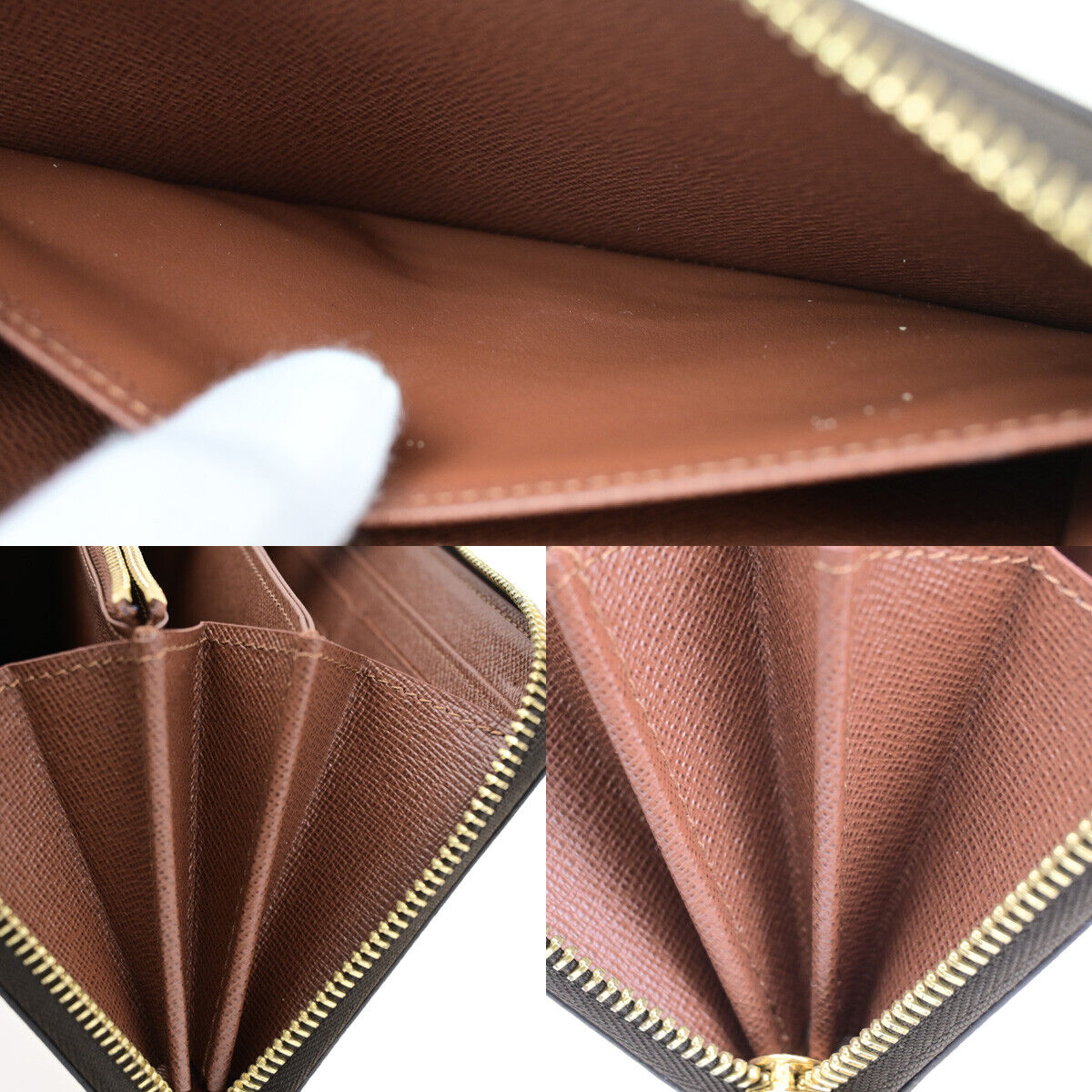 LOUIS VUITTON Zippy Long Wallet Purse Monogram Leather Brown M42616 20RF187