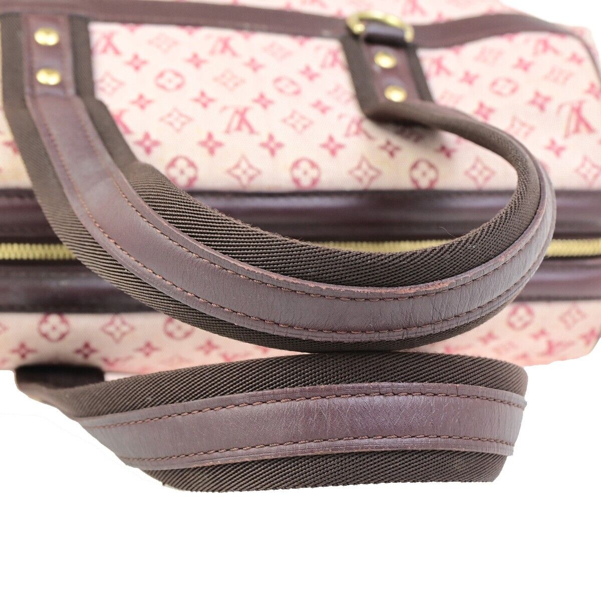 LOUIS VUITTON Logo Josephine GM Hand Bag Monogram Mini Canvas Red M92213 83EC887