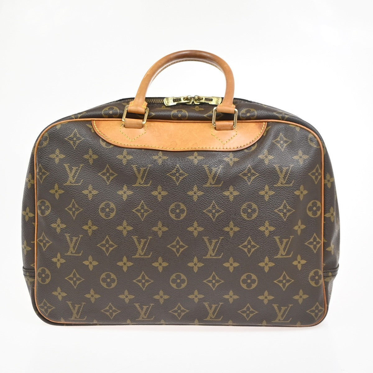 LOUIS VUITTON LV Logo Deauville Hand Bag Monogram Leather Brown M47270 89KD015