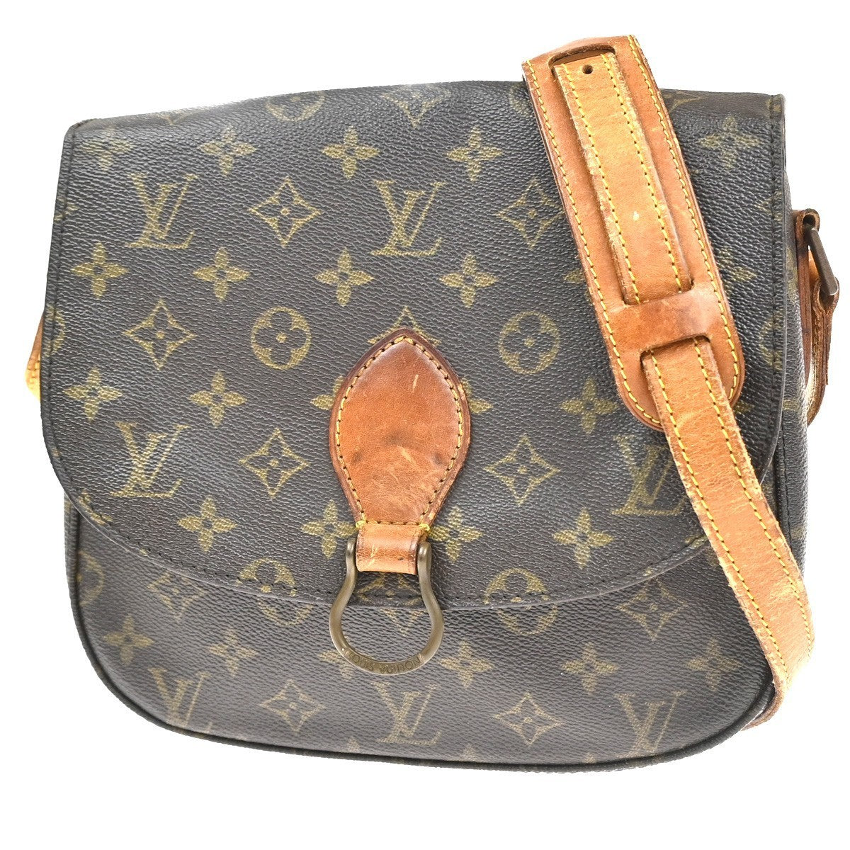 LOUIS VUITTON Saint Cloud GM Shoulder Bag Monogram Leather Brown M51242 32YH880