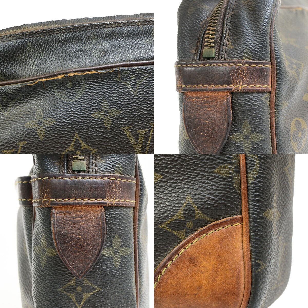 LOUIS VUITTON Compiegne 28 Clutch Hand Bag Monogram Leather Brown M51845 07SH991