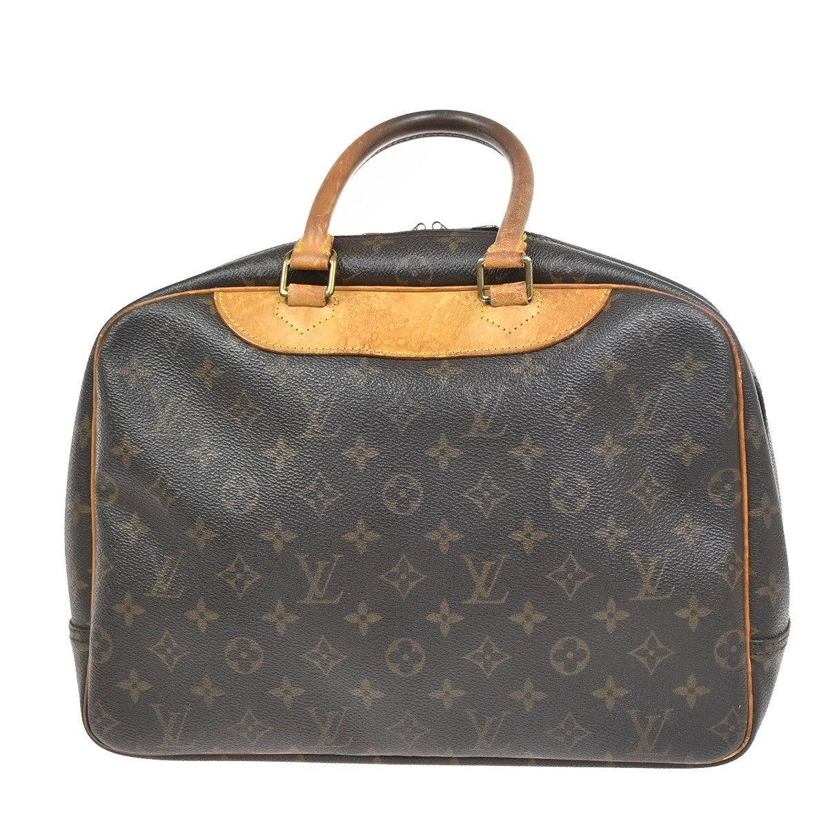 LOUIS VUITTON LV Logo Deauville Hand Bag Monogram Leather Brown M47270 37YH878