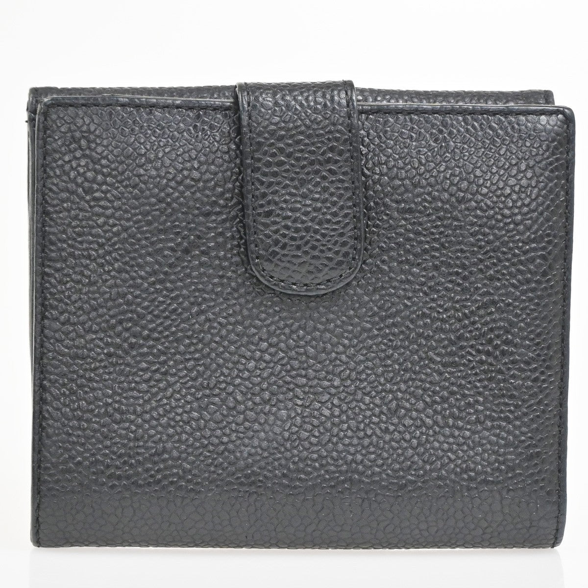 CHANEL CC Bifold Wallet Purse Grained Calfskin Leather BK Italy Vintage 39YJ020
