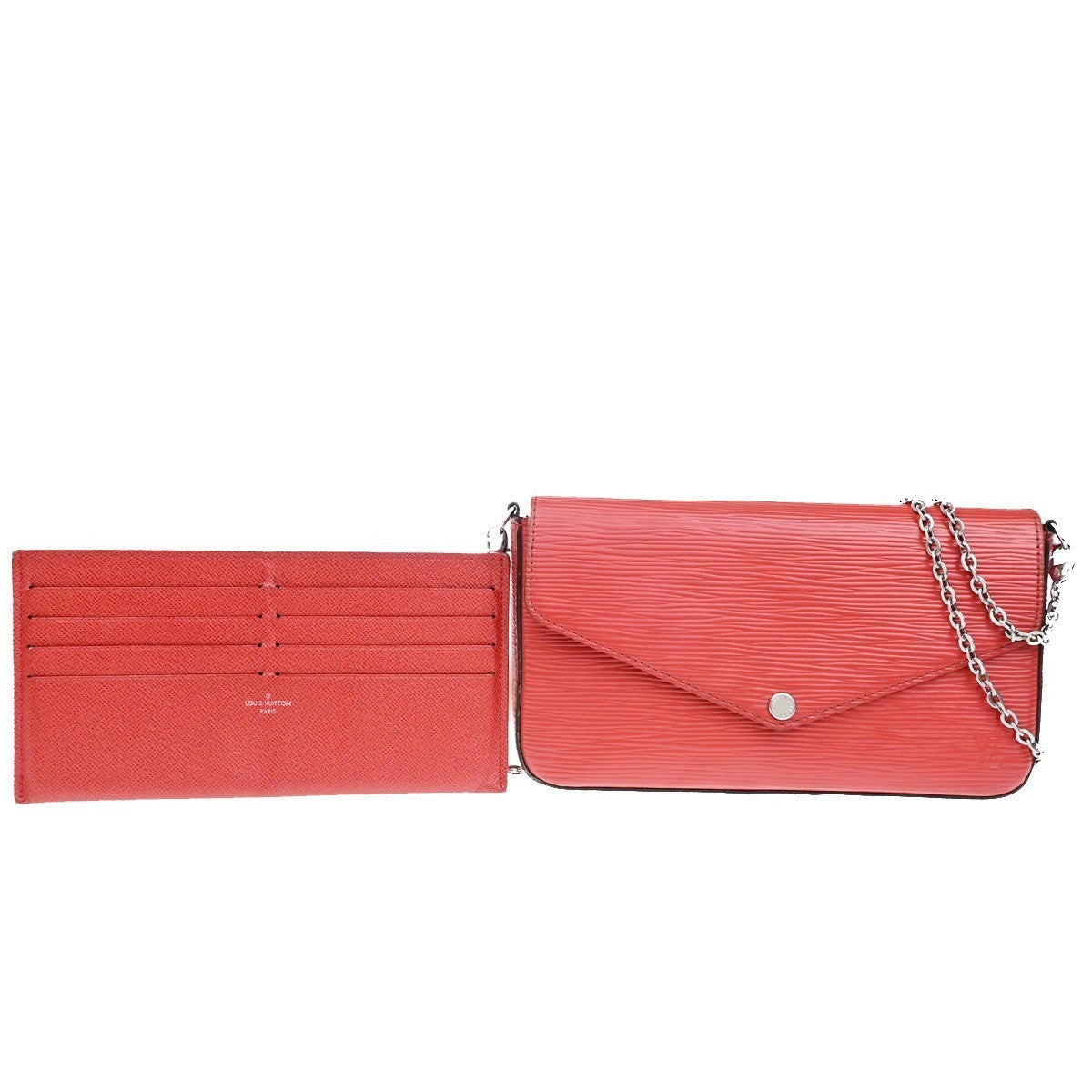LOUIS VUITTON Pochette Felicie Chain Shoulder Bag Epi Leather Red M41559 50YJ245
