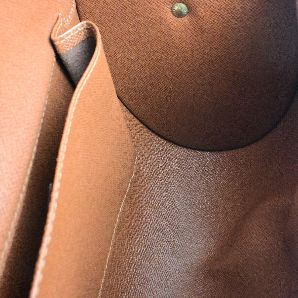 LOUIS VUITTON Logo Marne Shoulder Bag Monogram Leather Brown M51369 14SJ585