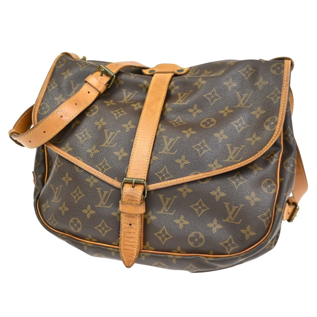 LOUIS VUITTON Saumur 35 Shoulder Bag Monogram Leather BN France M42254 73CA945