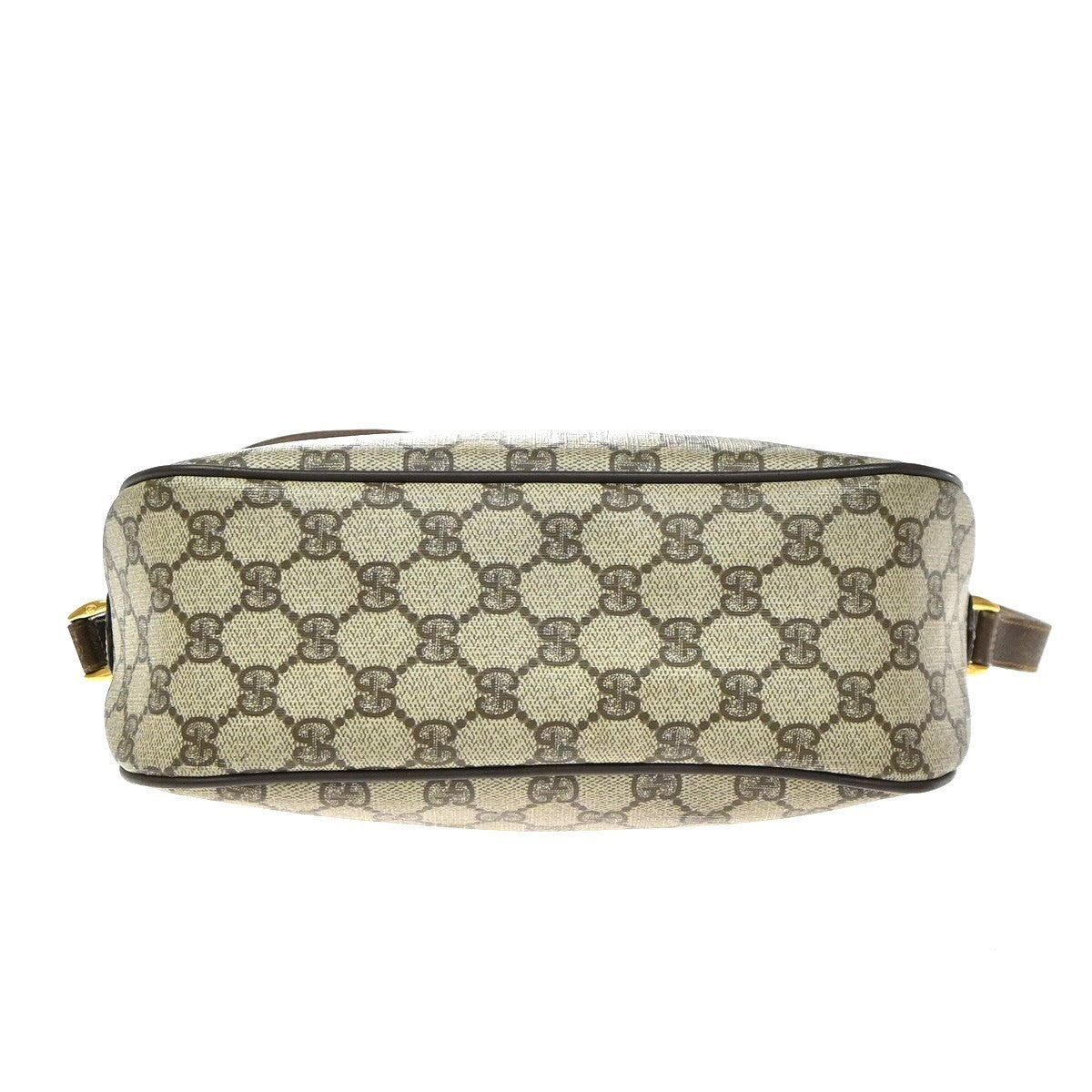 GUCCI Logo Web Sherry GG Pattern Shoulder Bag PVC Leather Brown Italy 65YJ167