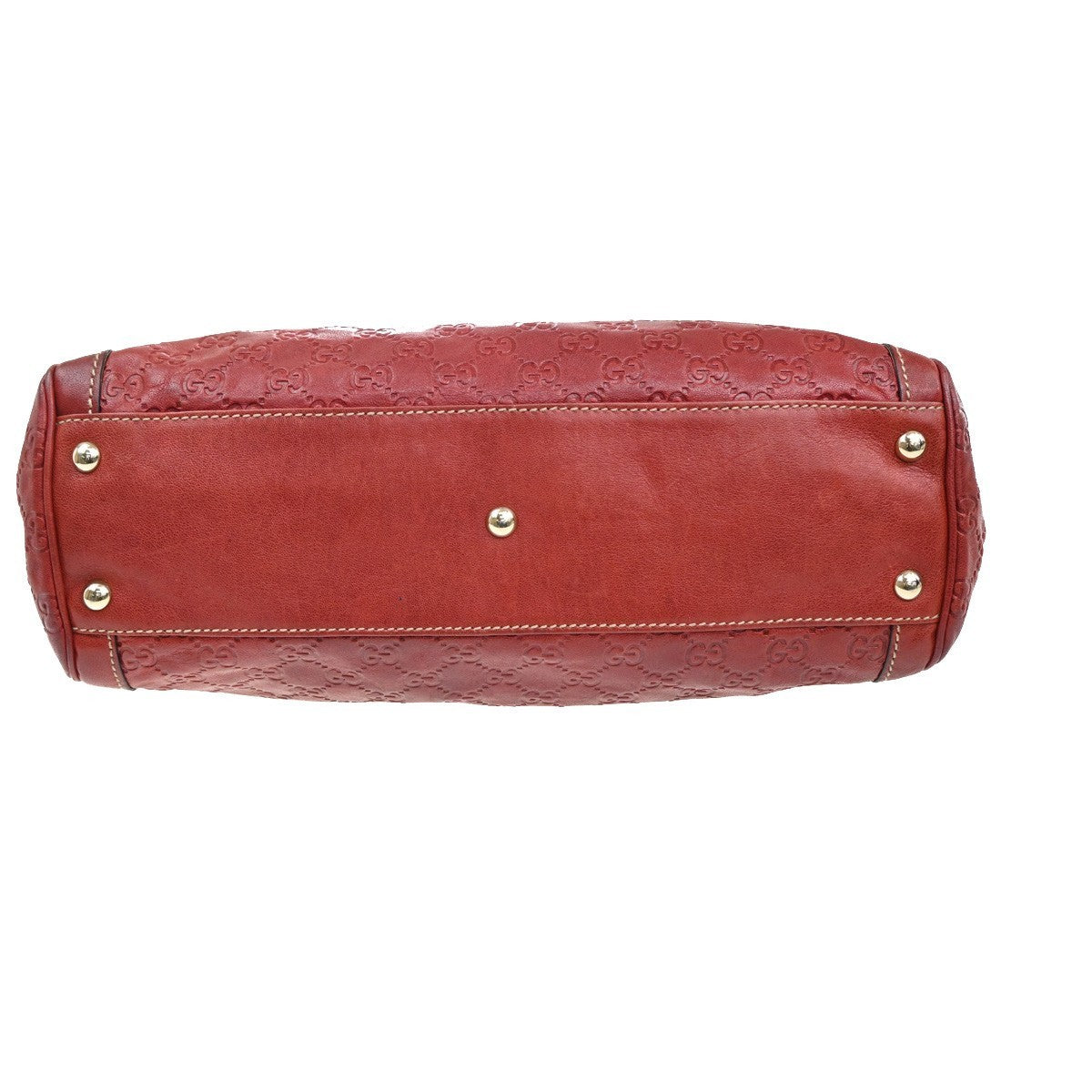GUCCI Guccisima Hand Bag Leather Flower Motif Red GHW Italy 33MA090