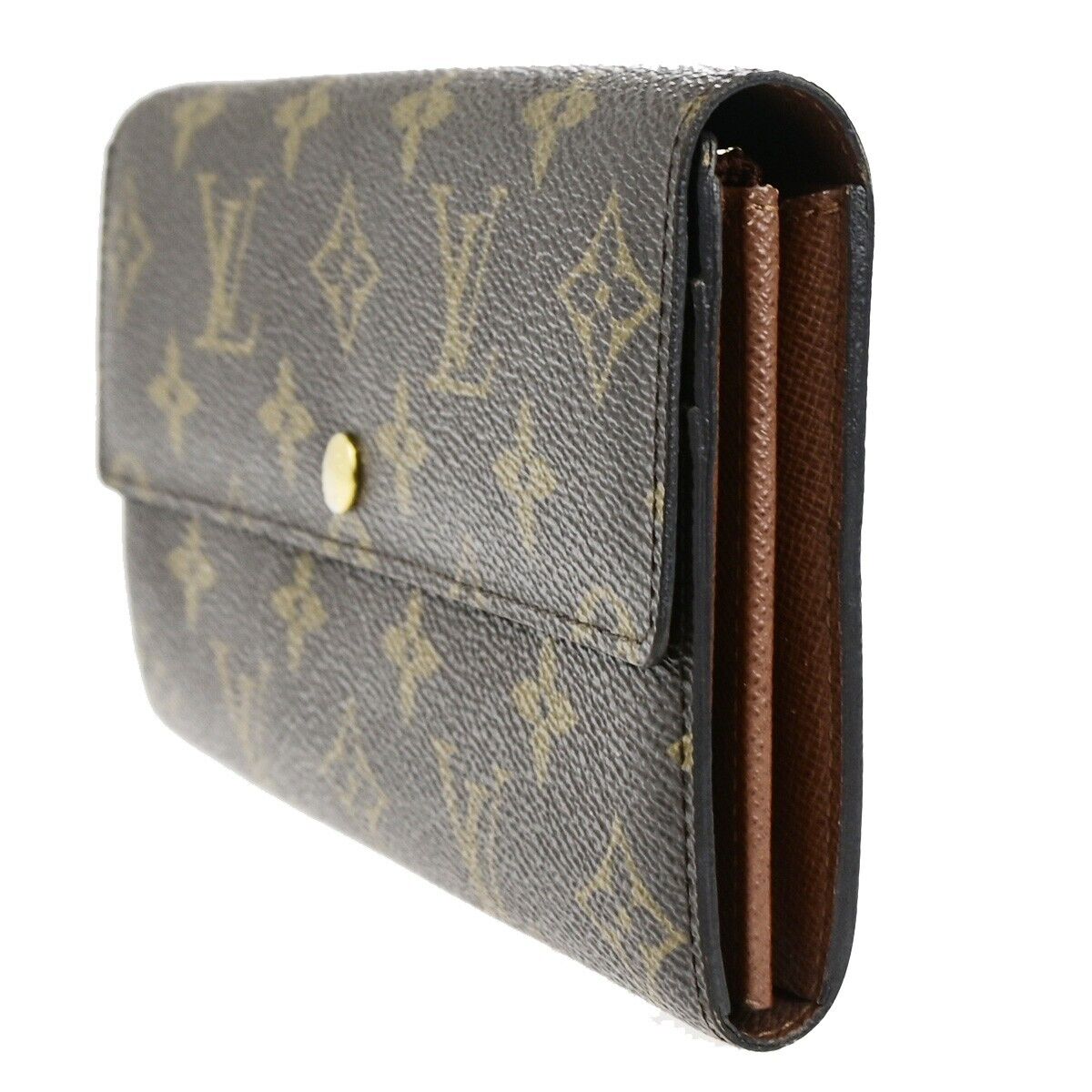 LOUIS VUITTON Logo Portefeuille Sarah Long Wallet Monogram Brown M61734 66EC976