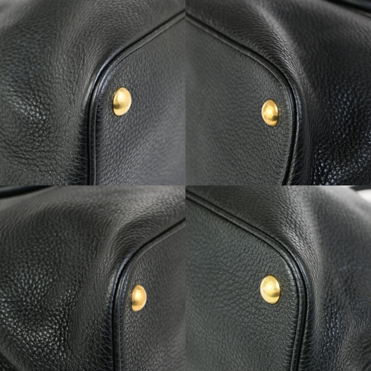 PRADA Logo 2Way Shoulder Hand Bag Vitello Phenix Leather Black GHW 99RK794