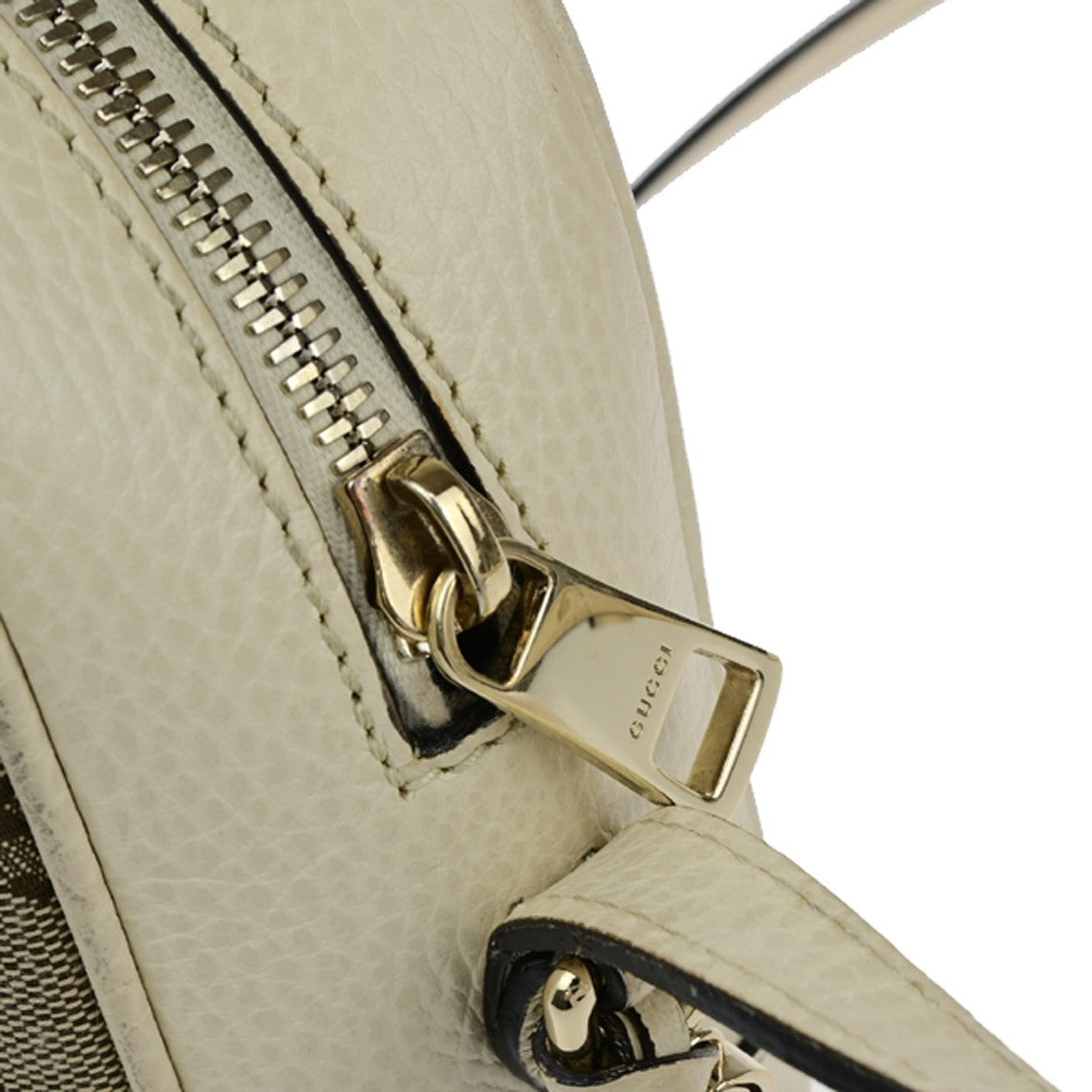 GUCCI Logo GG Pattern Mini Shoulder Bag Canvas Leather Brown White GHW 12KB579