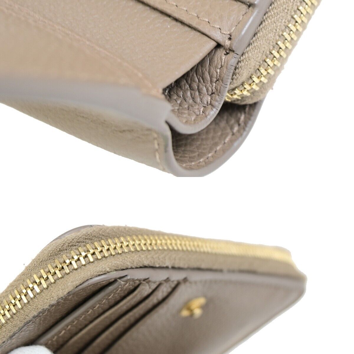 SAINT LAURENT YSL Logo Compact Bifold Wallet Purse Leather Brown 34KA400