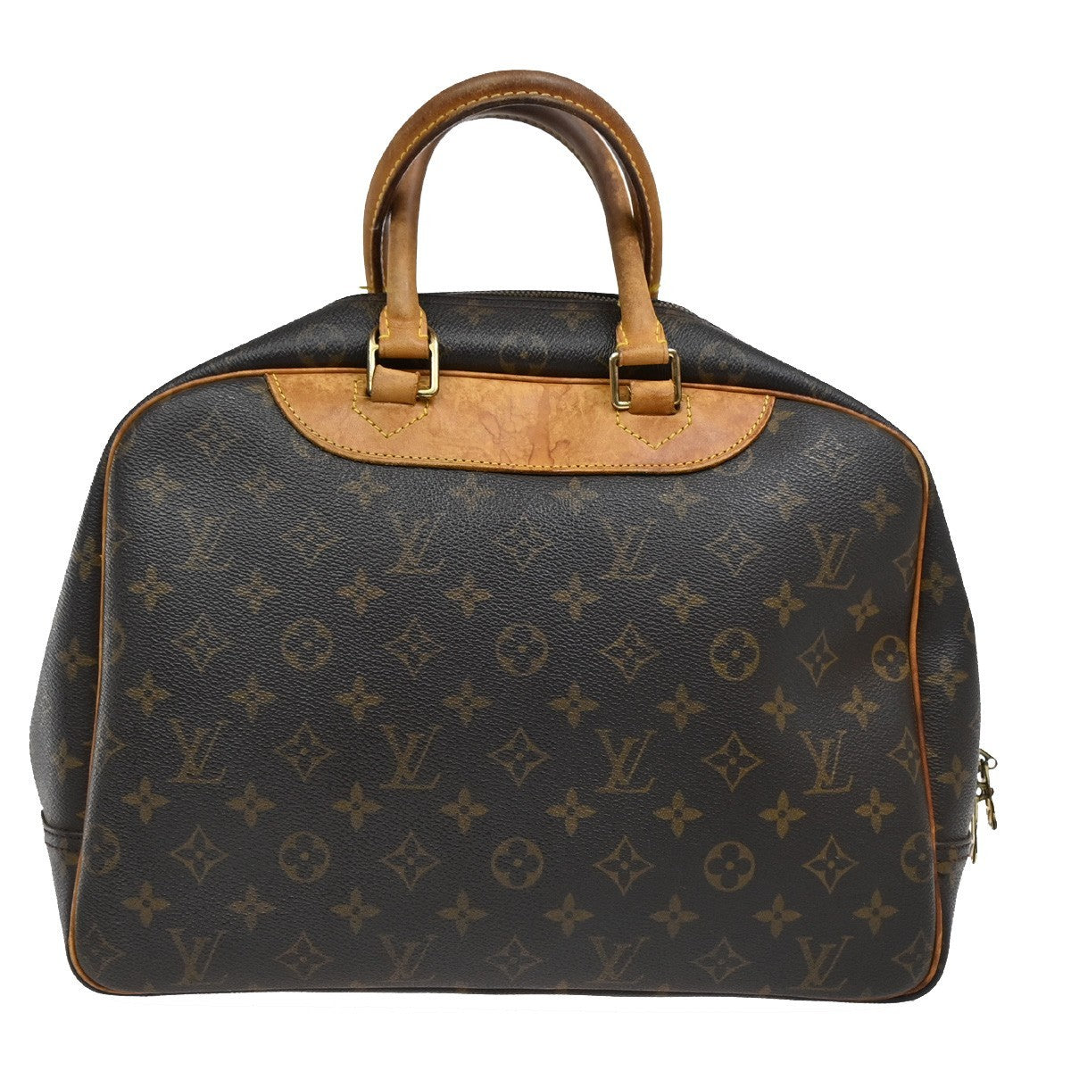 LOUIS VUITTON LV Logo Deauville Hand Bag Monogram Leather Brown M47270 36DA029