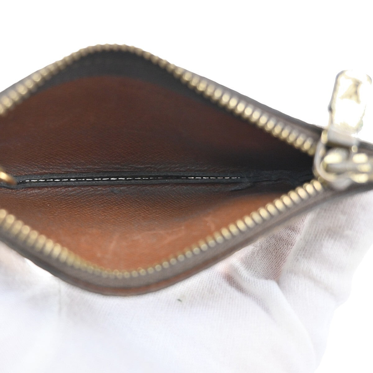 LOUIS VUITTON LV Pochette Cle Coin Case Monogram Leather Brown M62650 09EE241