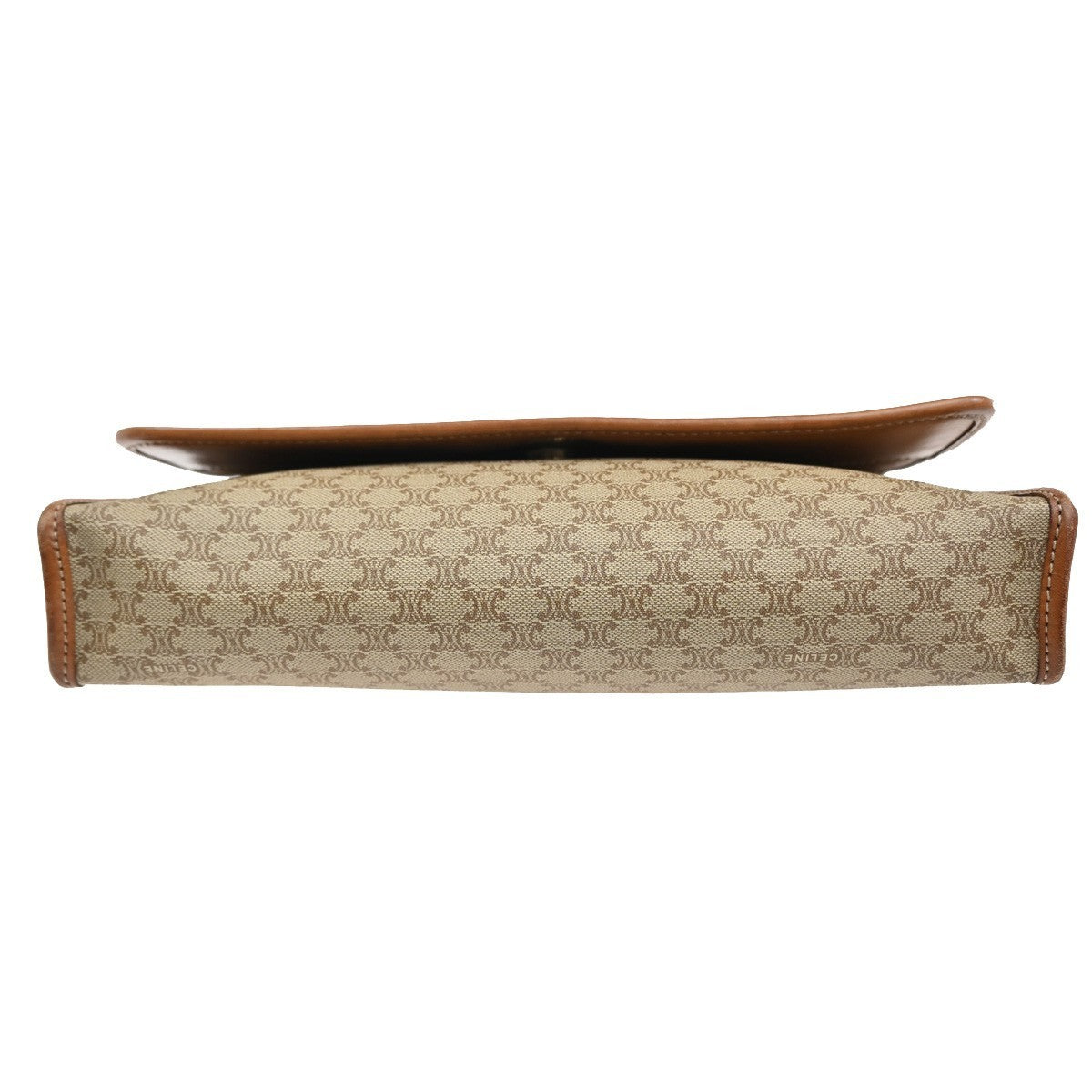 CELINE Macadam Pattern 2Way Shoulder Clutch Bag PVC Leather Beige Italy 69MA114
