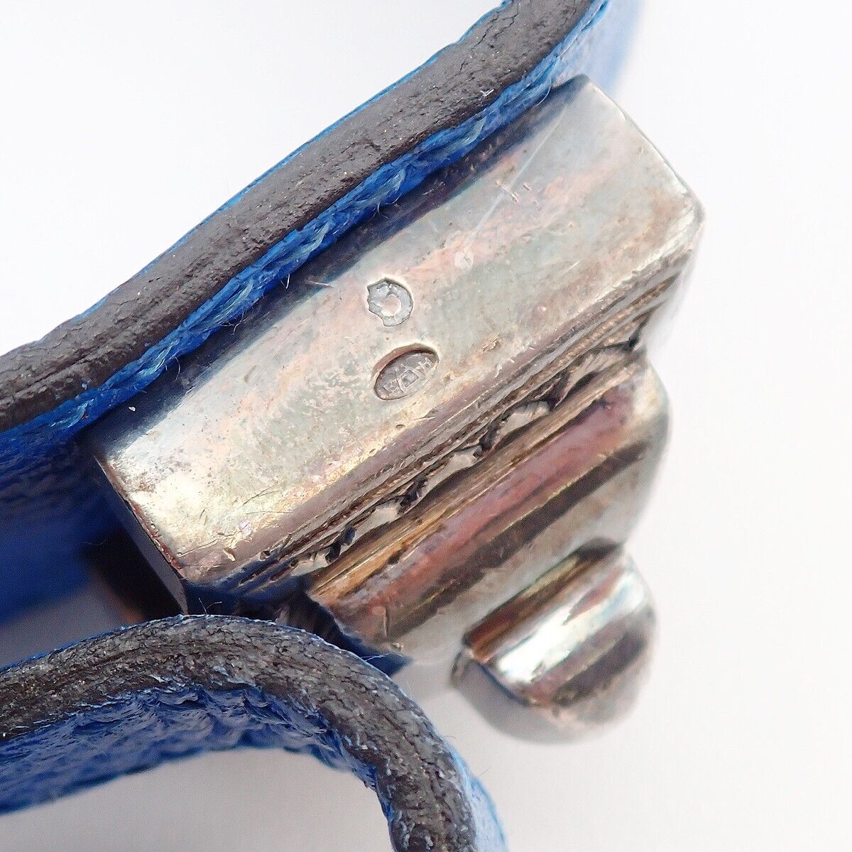 HERMES Logo Touareg Artemis Bracelet Couchevel ▢B Beige Silver 925 66KA365