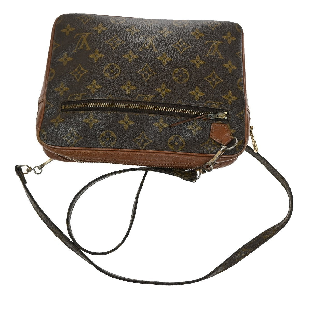 LOUIS VUITTON Pochette Sport Shoulder Bag Monogram Leather Brown France 61KB831