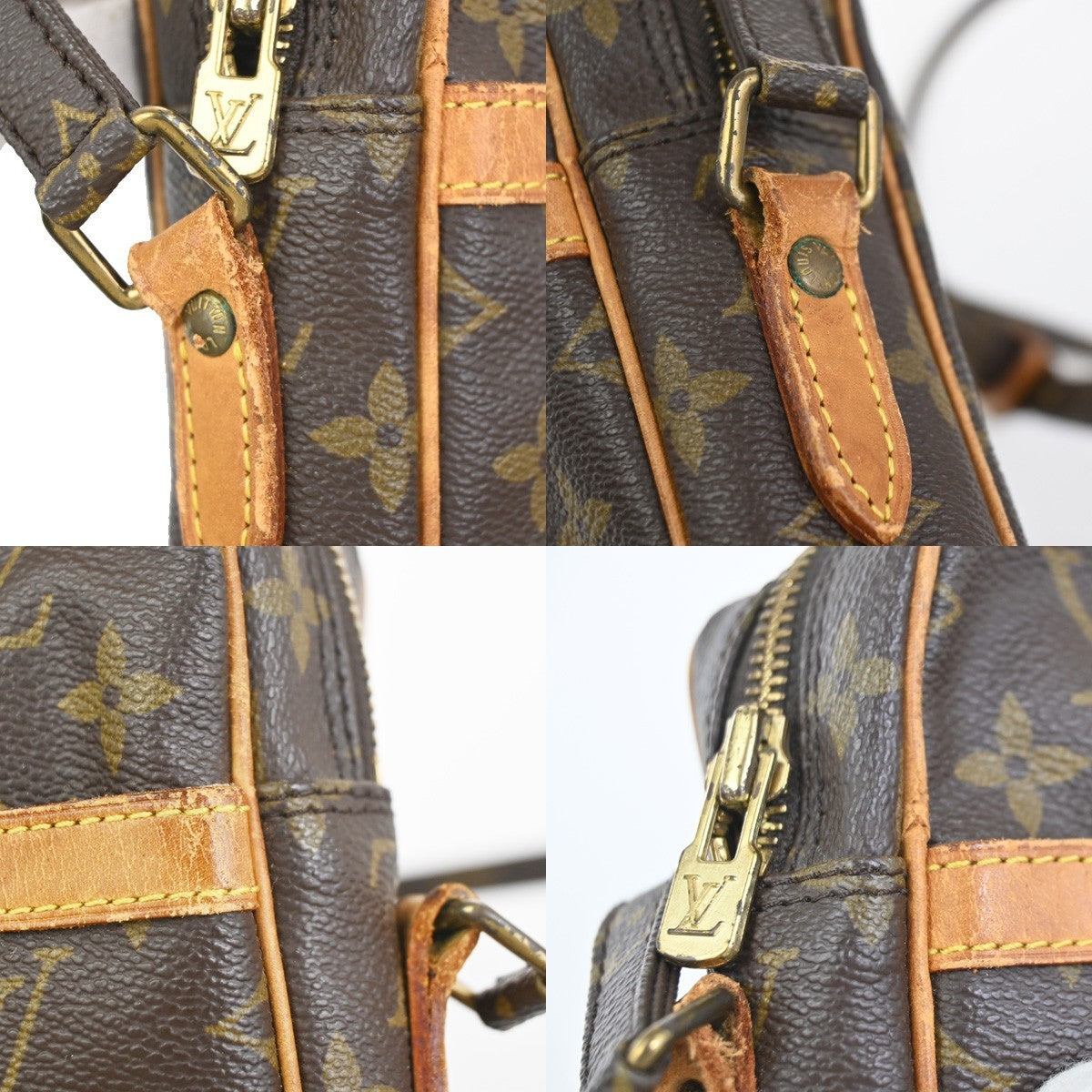 LOUIS VUITTON Danube Shoulder Bag Monogram Leather Brown France M45266 35KC828