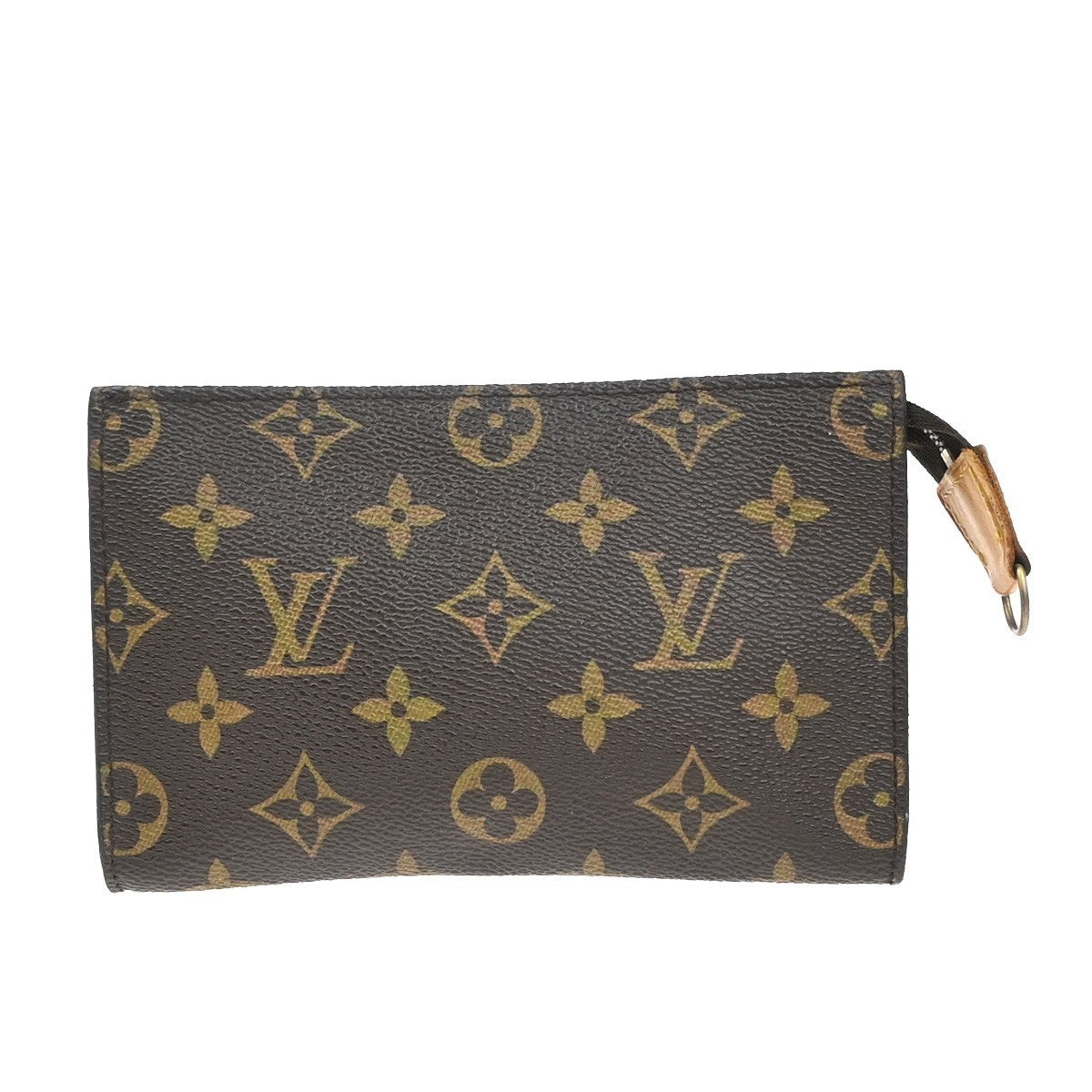 LOUIS VUITTON Logo BUCKET PM Pouch Bag Monogram Leather Brown France 60KP175