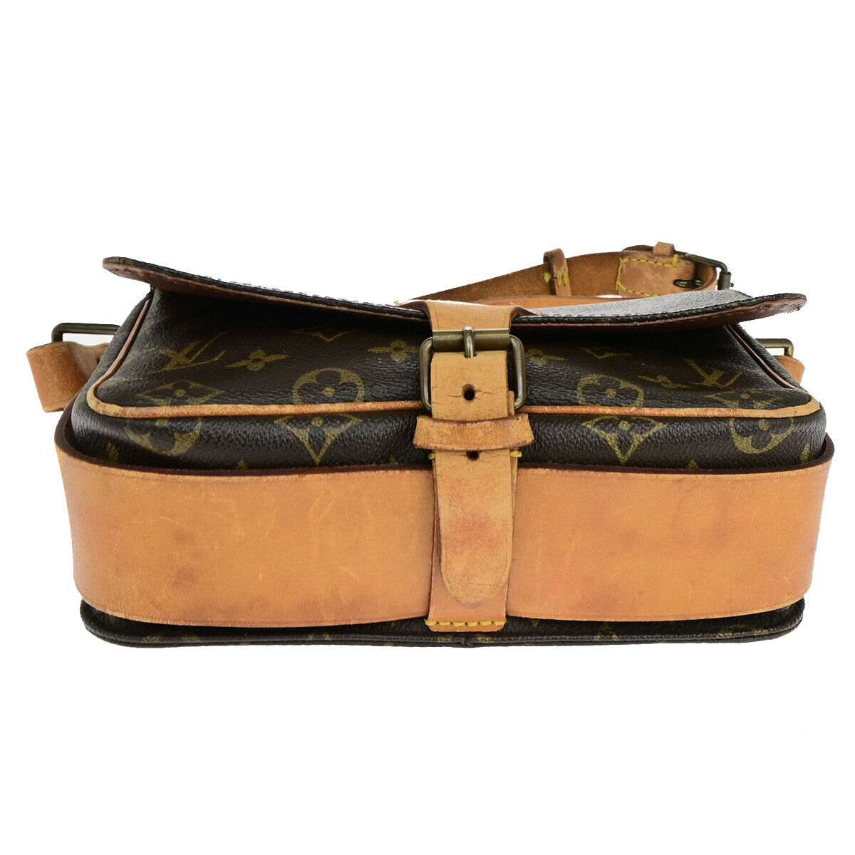 LOUIS VUITTON Cartouchiere MM Shoulder Bag Monogram Leather Brown M51253 32YF045