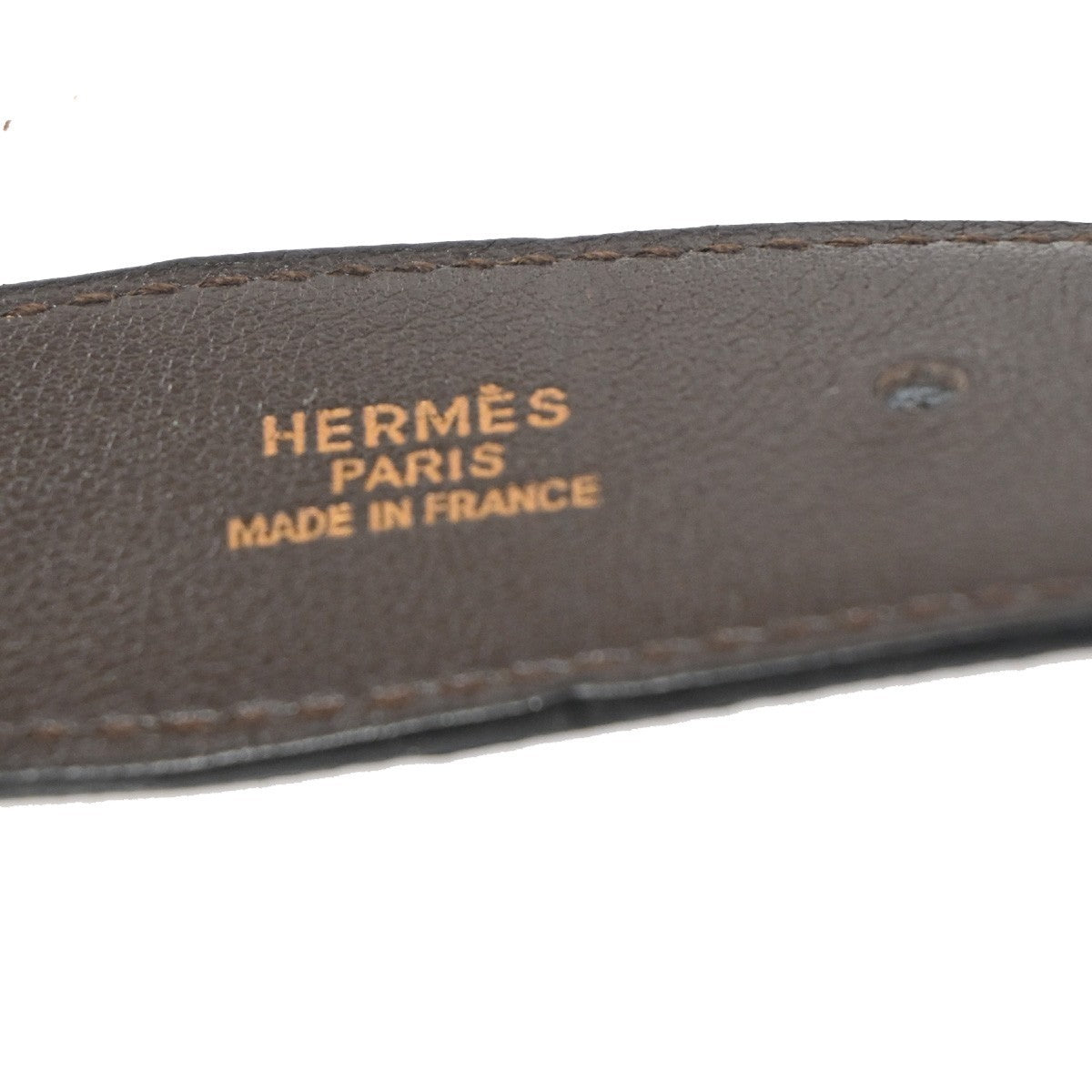 HERMES H Logo Constance Reversible Buckle Belt Leather #68 Black BN SHW 70RL805