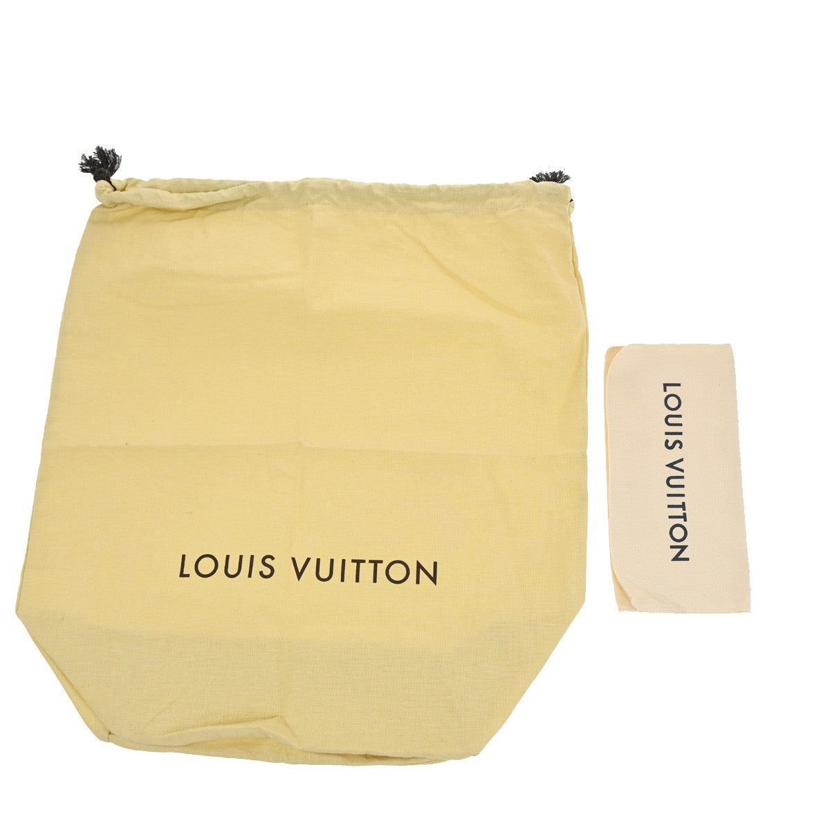 LOUIS VUITTON Logo 10 Set Dust Bag Drawstring Canvas Cotton Beige Brown 09KC415