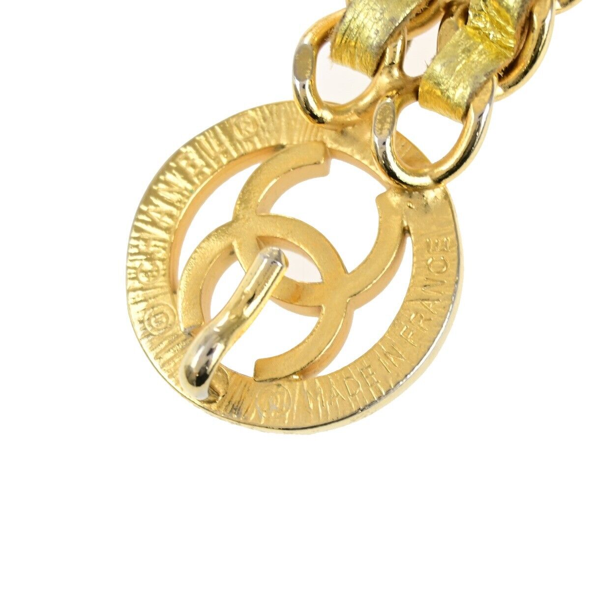 CHANEL CC Logo Coin Chain Belt Leather Gold GHW France Accessory 72RK432