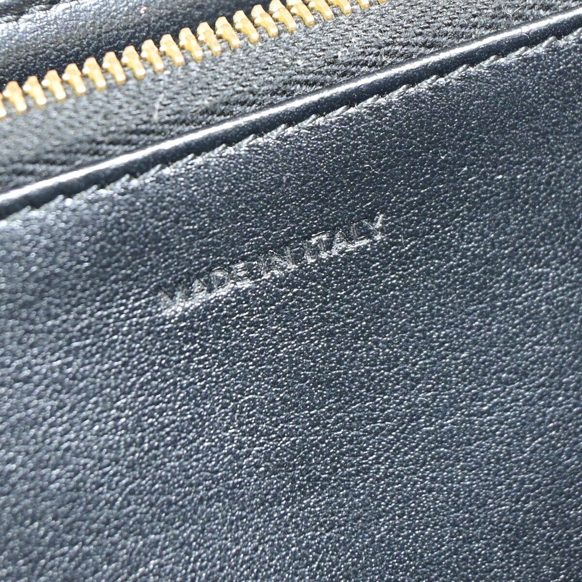 CELINE Triomphe Zip Around Long Bifold Wallet PVC Leather Black Italy 80KA275