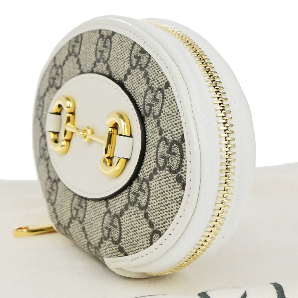 GUCCI Horsebit 1955 GG Pattern Coin Case Wallet Supreme Leather WE BN 79RK736