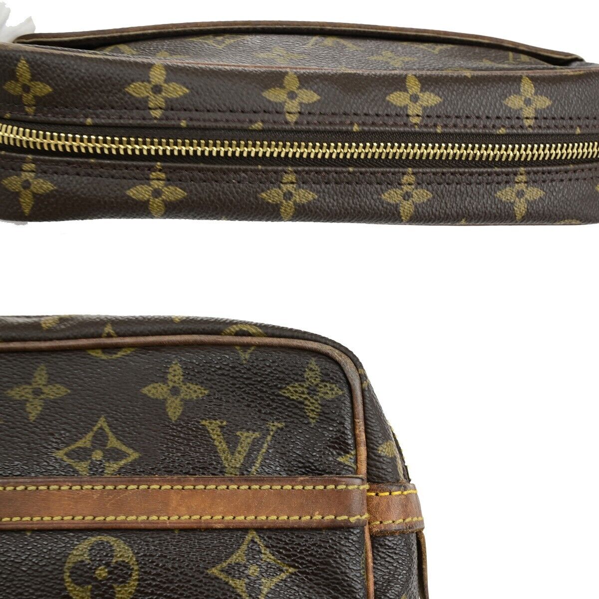 LOUIS VUITTON Compiegne 23 Clutch Hand Bag Monogram Leather Brown M51847 63FA723